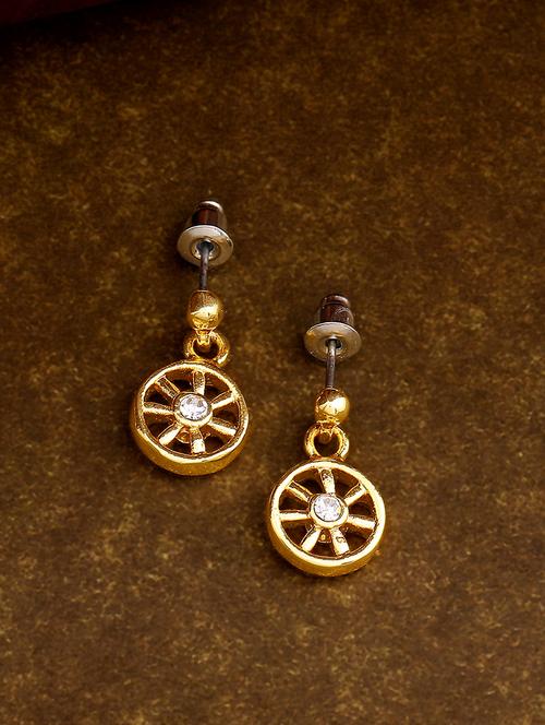 gold metal drop earring - 17542788 - Standard Image - 1