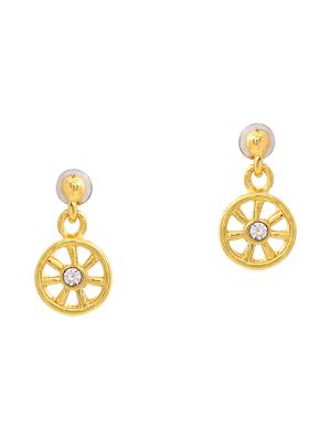 gold metal drop earring - 17542788 - Standard Image - 2
