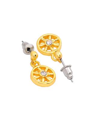 gold metal drop earring - 17542788 - Standard Image - 3