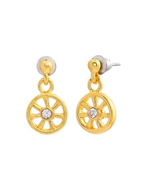 gold metal drop earring - 17542788 - Standard Image - 4