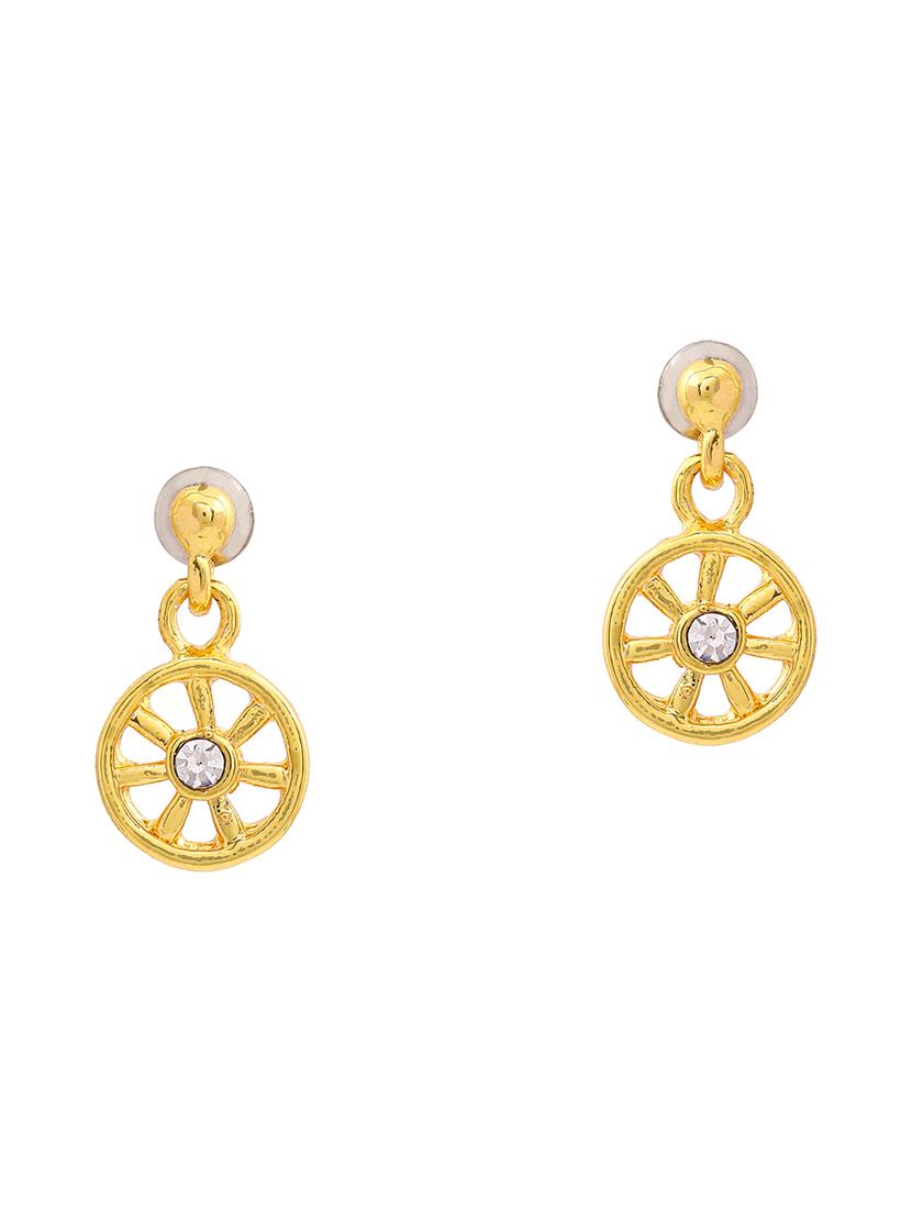 gold metal drop earring - 17542788 - Zoom Image - 2