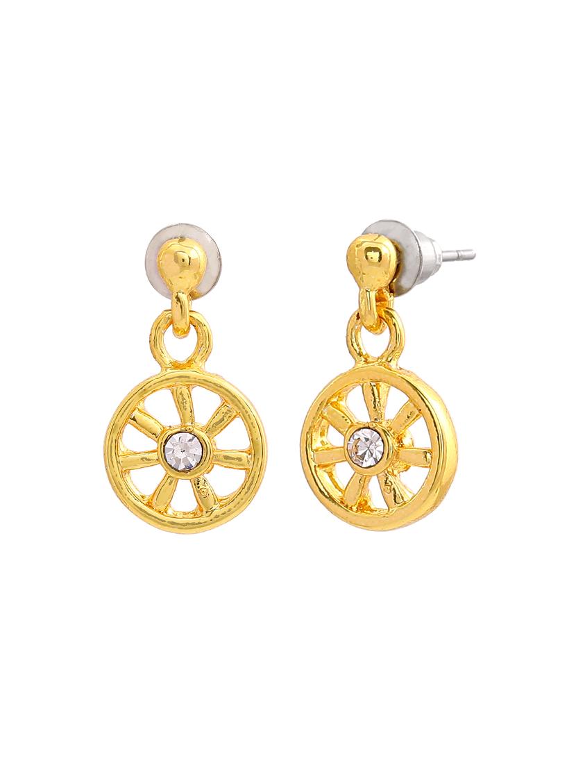 gold metal drop earring - 17542788 - Zoom Image - 4