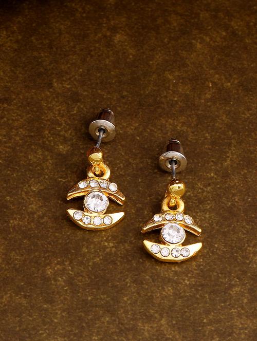 gold metal drop earring - 17542789 - Standard Image - 1