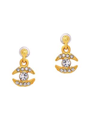 gold metal drop earring - 17542789 - Standard Image - 2