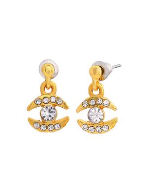 gold metal drop earring - 17542789 - Standard Image - 3