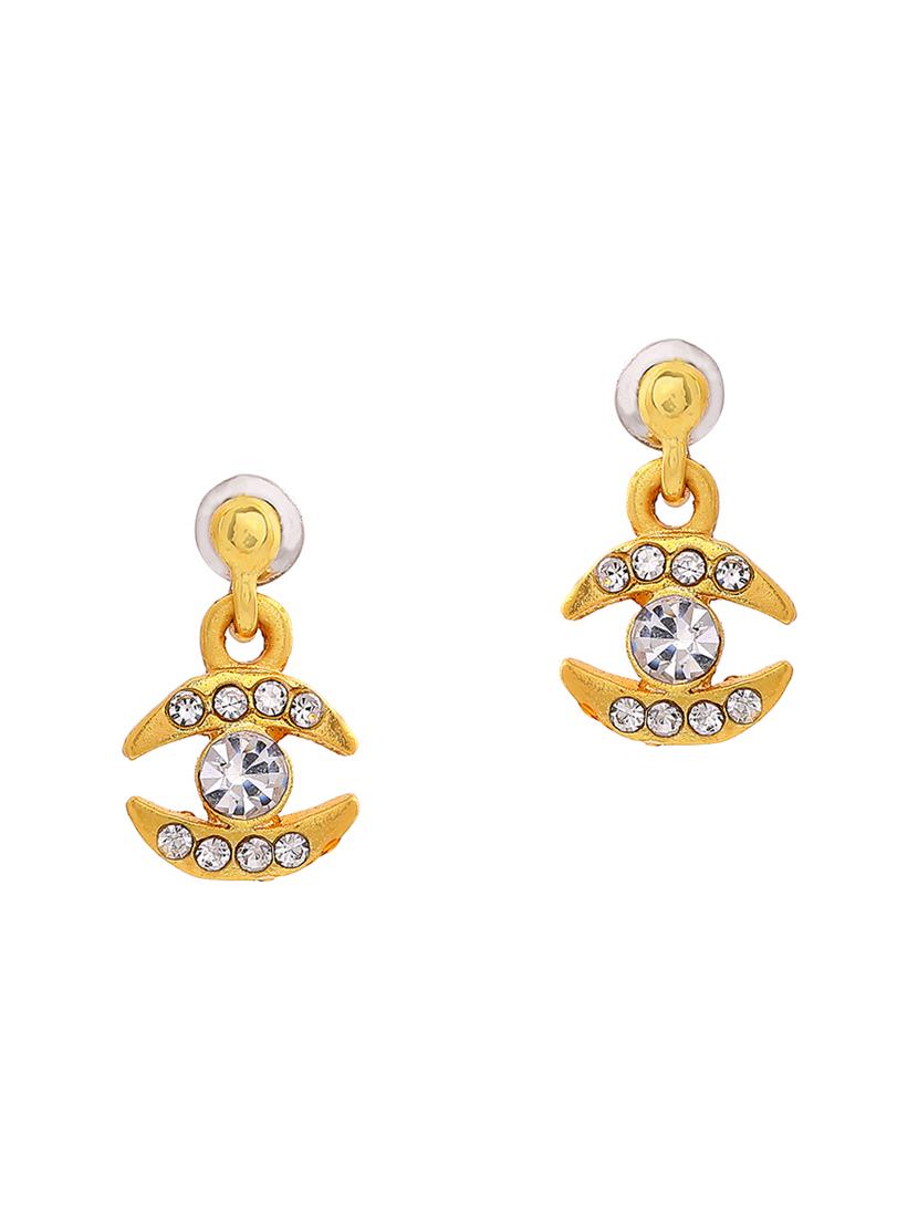 gold metal drop earring - 17542789 - Zoom Image - 2