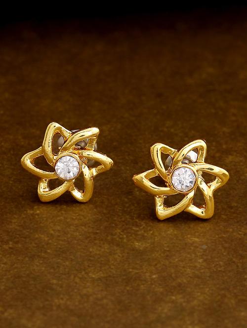gold metal studs earring - 17542790 - Standard Image - 1