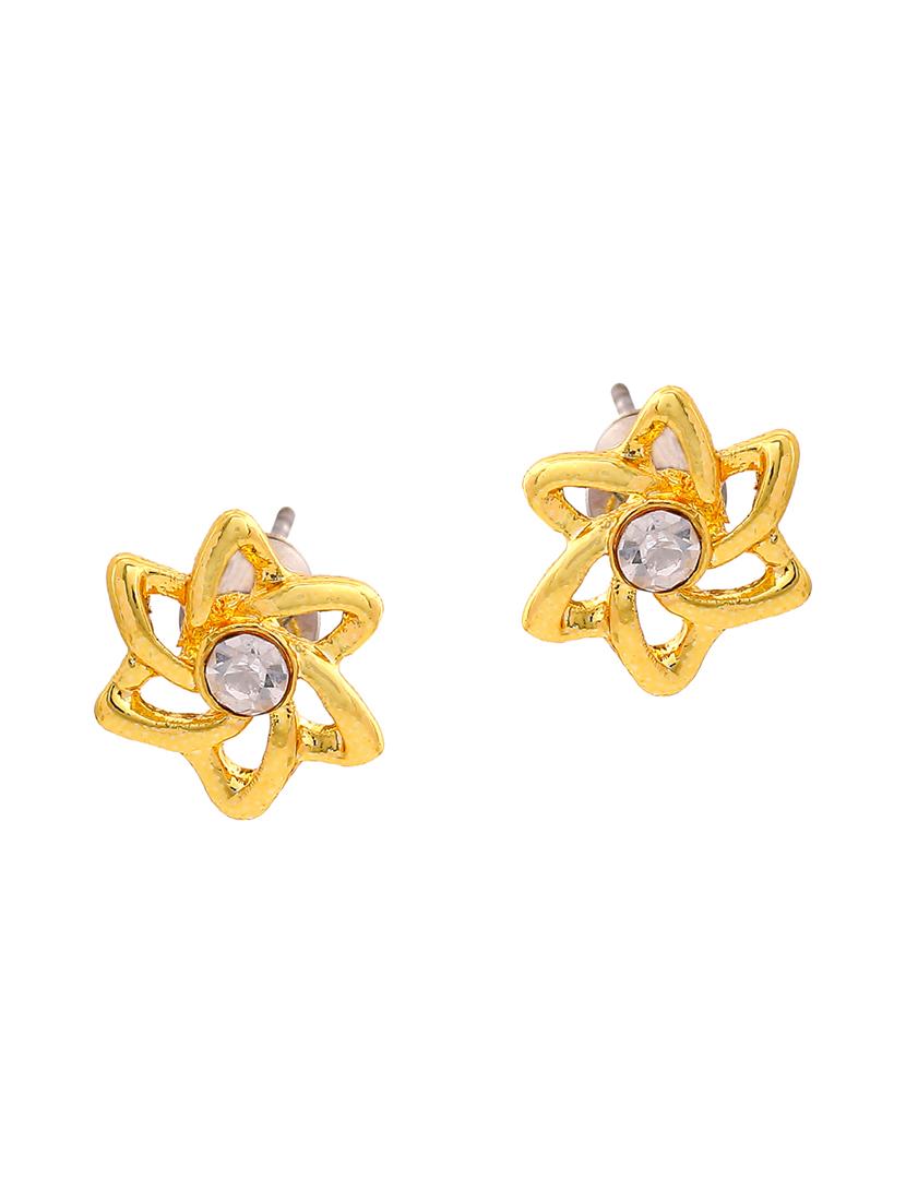 gold metal studs earring - 17542790 - Zoom Image - 2