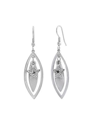 silver metal drop earring - 17542791 - Standard Image - 3