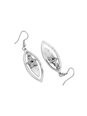silver metal drop earring - 17542791 - Standard Image - 4