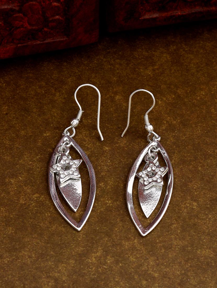 silver metal drop earring - 17542791 - Zoom Image - 1