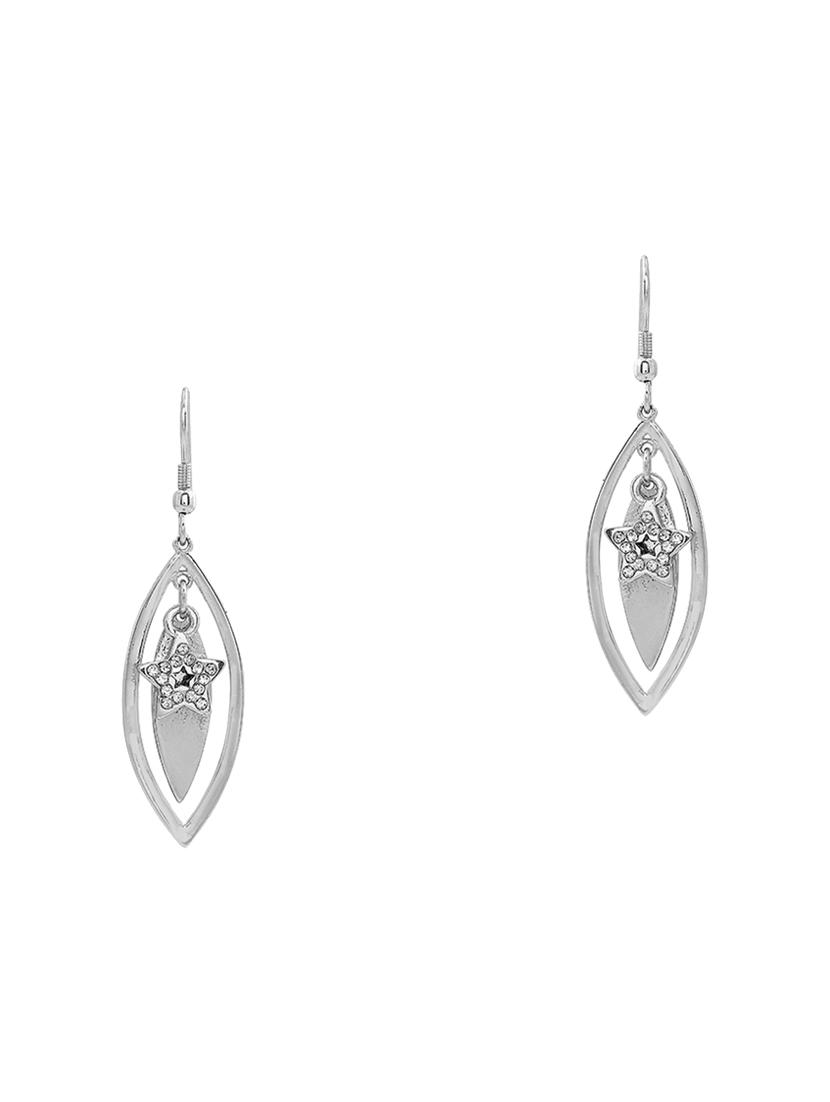 silver metal drop earring - 17542791 - Zoom Image - 2