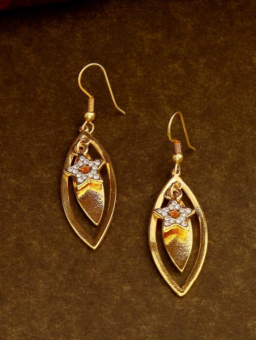 gold metal drop earring - 17542792 - Standard Image - 1