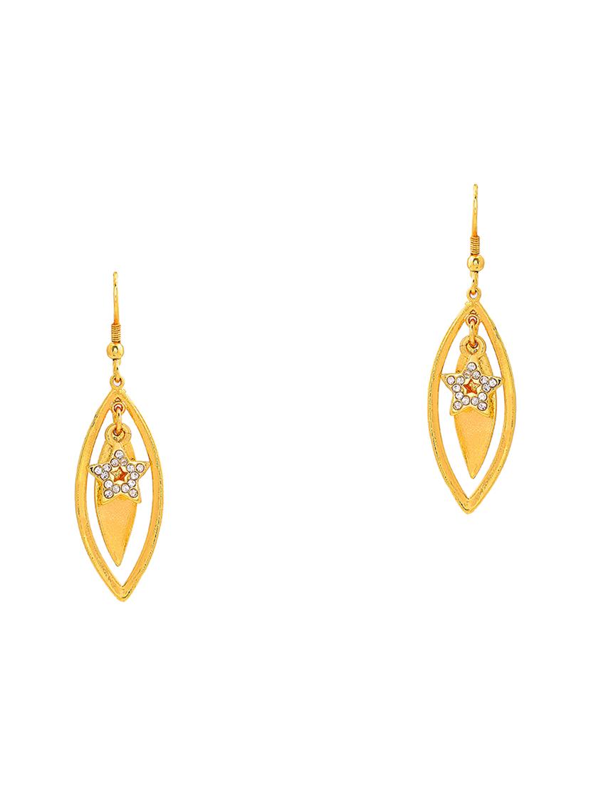 gold metal drop earring - 17542792 - Zoom Image - 3