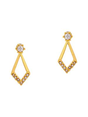 gold metal drop earring - 17542795 - Standard Image - 3