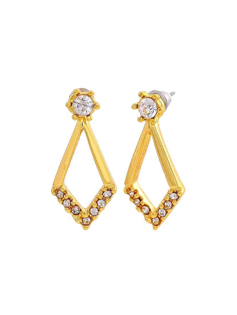 gold metal drop earring - 17542795 - Zoom Image - 2