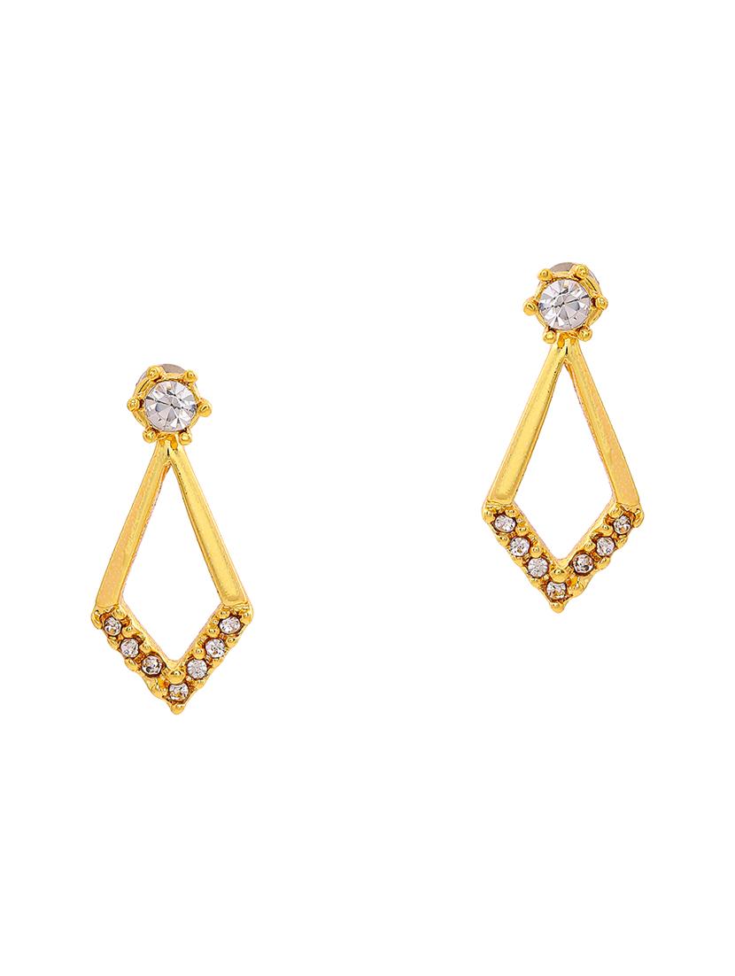 gold metal drop earring - 17542795 - Zoom Image - 3