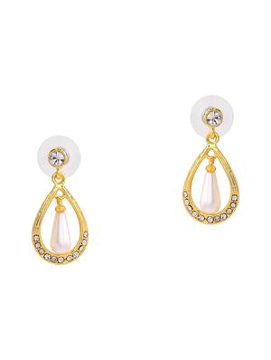gold metal drop earring - 17542797 - Standard Image - 3