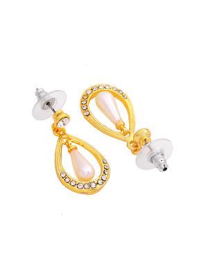gold metal drop earring - 17542797 - Standard Image - 4