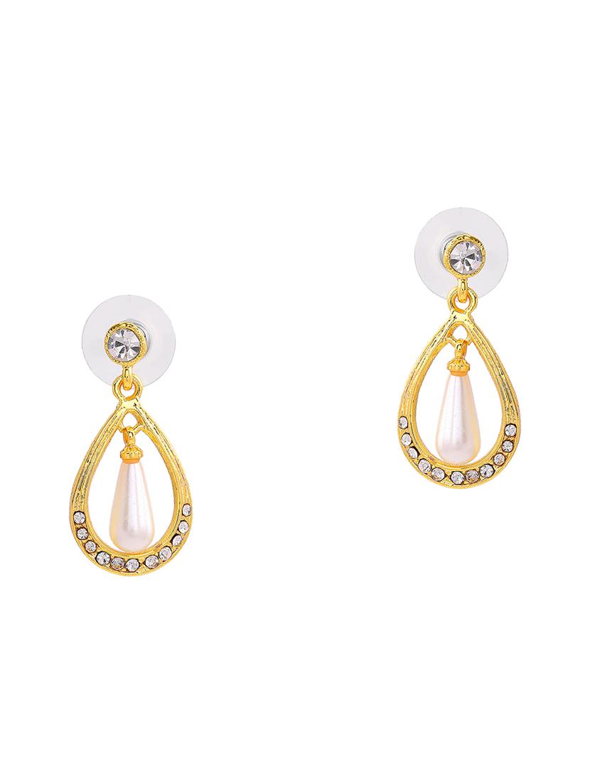 gold metal drop earring - 17542797 - Zoom Image - 3