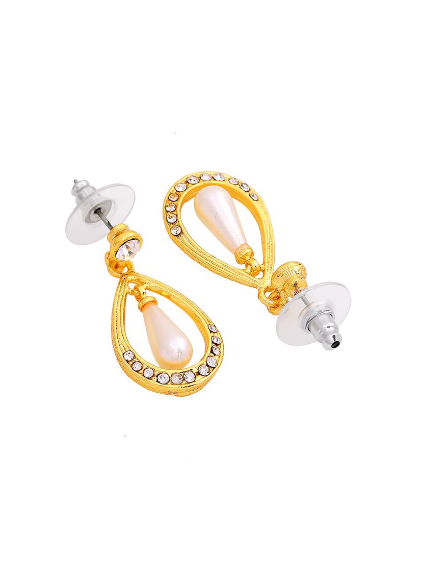 gold metal drop earring - 17542797 - Zoom Image - 4
