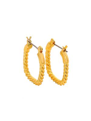 gold metal hoop earring - 17542801 - Standard Image - 3