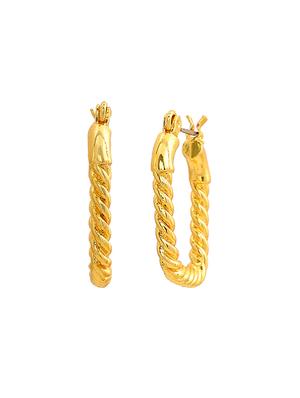 gold metal hoop earring - 17542801 - Standard Image - 4