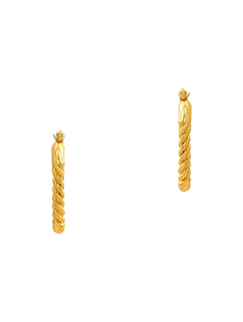 gold metal hoop earring - 17542801 - Zoom Image - 2