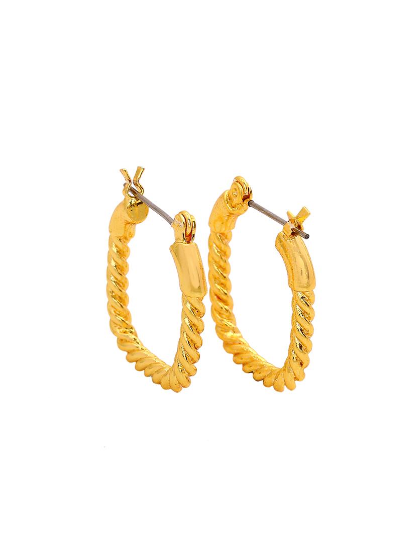 gold metal hoop earring - 17542801 - Zoom Image - 3