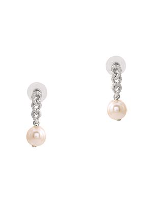 silver metal drop earring - 17542803 - Standard Image - 3