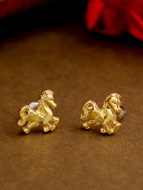 gold metal studs earring - 17542815 - Standard Image - 1