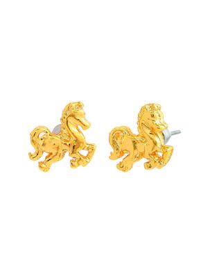 gold metal studs earring - 17542815 - Standard Image - 3