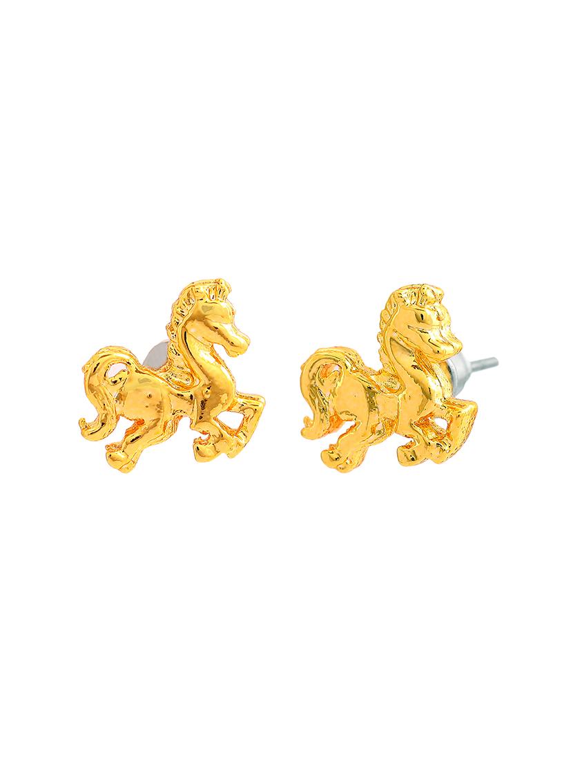 gold metal studs earring - 17542815 - Zoom Image - 3