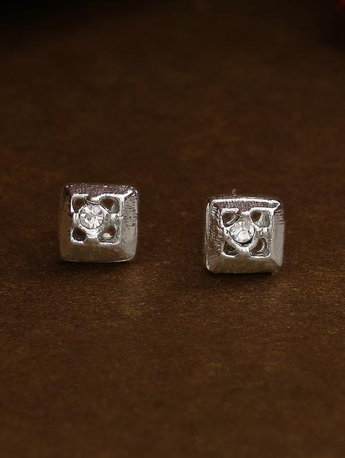 silver metal studs earring - 17542816 - Standard Image - 1
