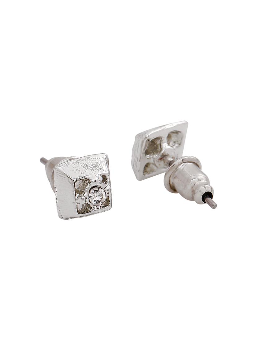 silver metal studs earring - 17542816 - Zoom Image - 4
