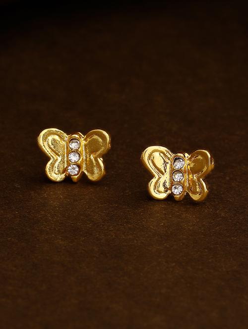 gold metal studs earring - 17542819 - Standard Image - 1