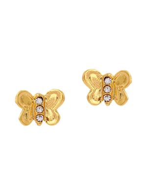 gold metal studs earring - 17542819 - Standard Image - 3