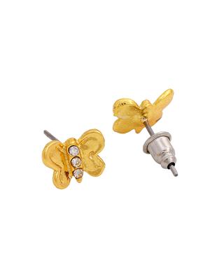 gold metal studs earring - 17542819 - Standard Image - 4