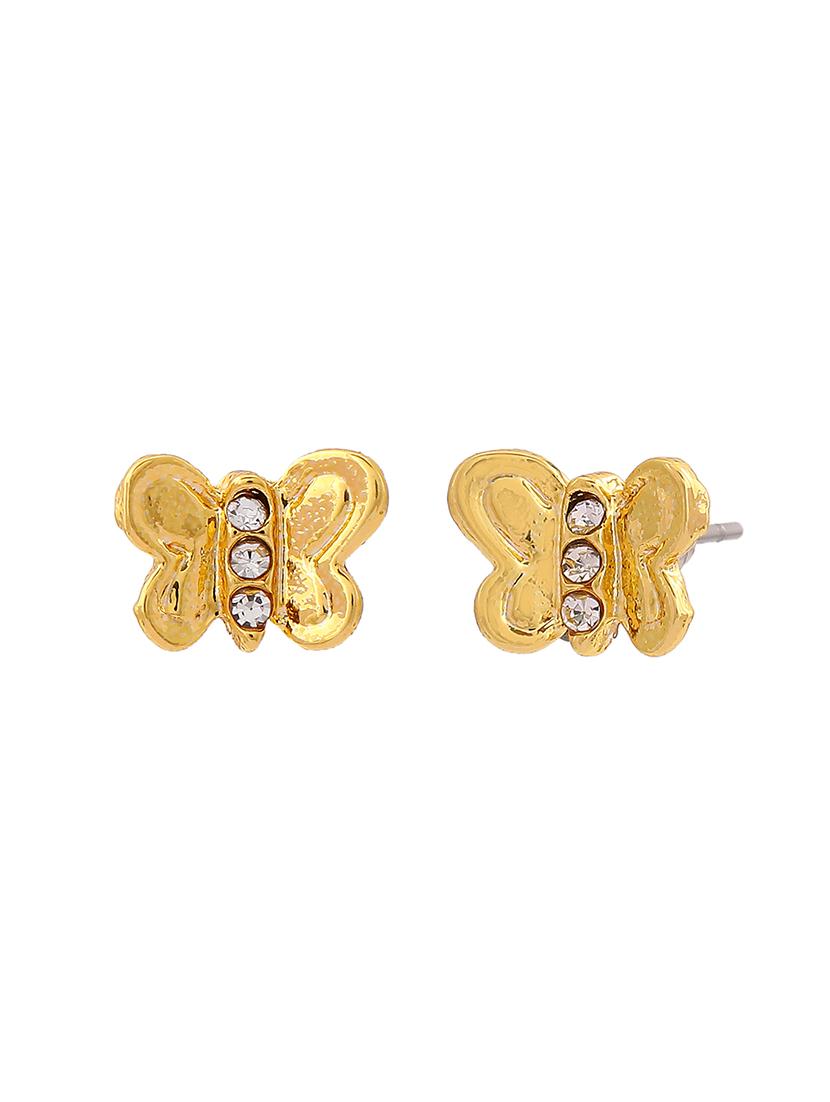 gold metal studs earring - 17542819 - Zoom Image - 2