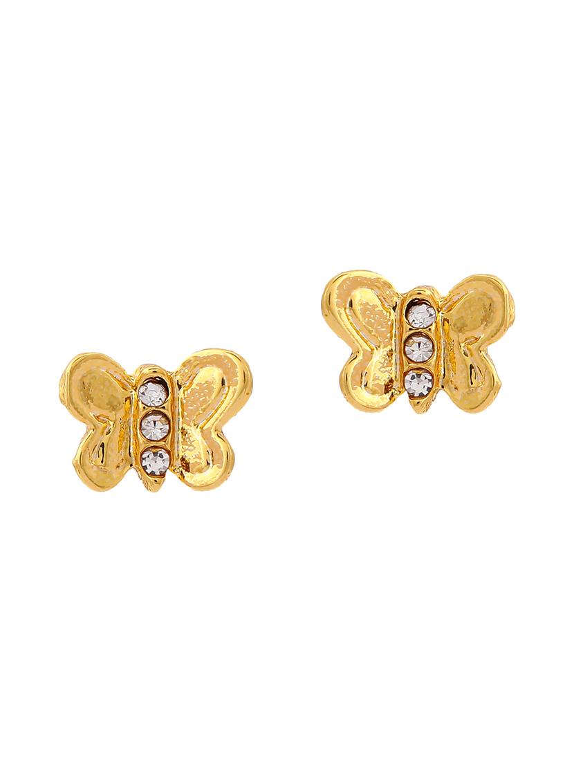 gold metal studs earring - 17542819 - Zoom Image - 3