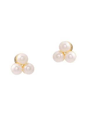 white metal studs earring - 17542820 - Standard Image - 2
