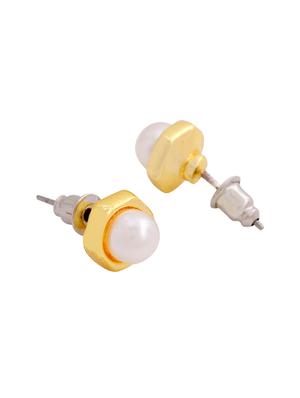 gold metal studs earring - 17542822 - Standard Image - 4