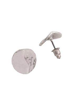 white metal studs earring - 17542823 - Standard Image - 4