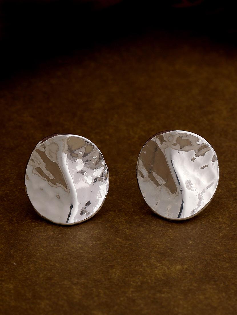 white metal studs earring - 17542823 - Zoom Image - 1