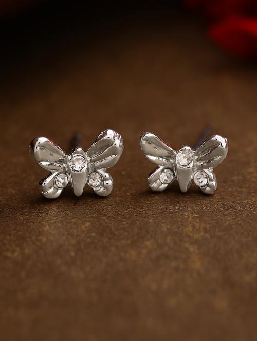 silver metal studs earring - 17542825 - Standard Image - 1