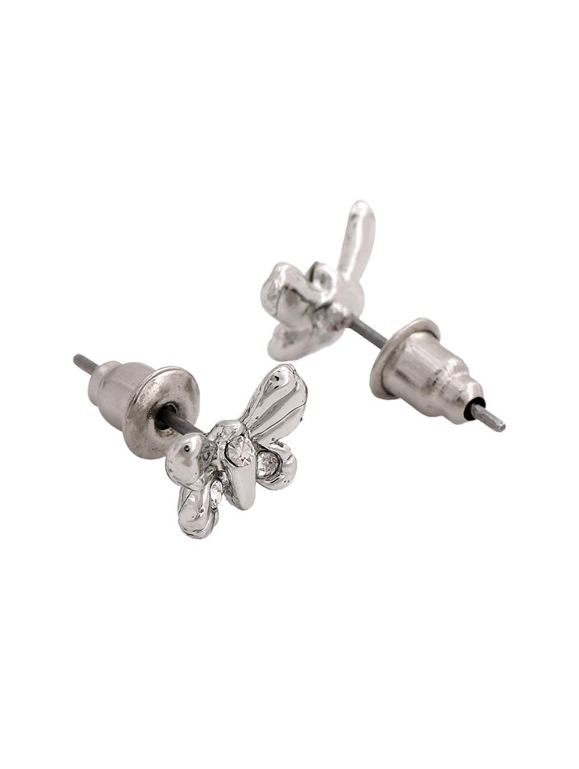 silver metal studs earring - 17542825 - Zoom Image - 4