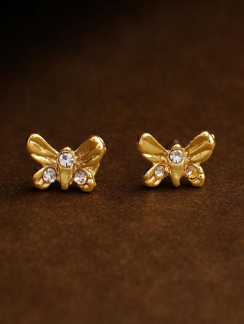 gold metal studs earring - 17542826 - Standard Image - 1