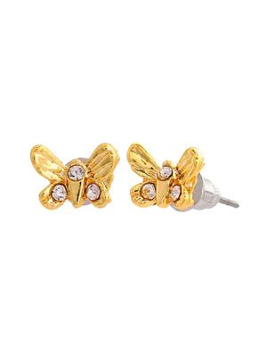 gold metal studs earring - 17542826 - Standard Image - 3