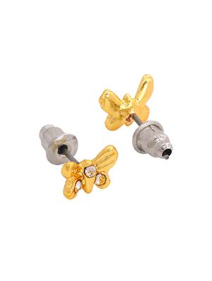 gold metal studs earring - 17542826 - Standard Image - 4