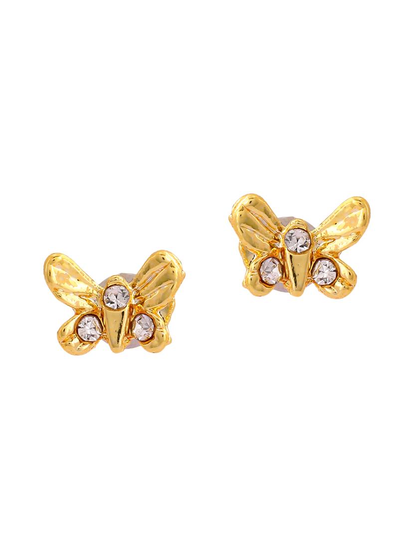 gold metal studs earring - 17542826 - Zoom Image - 2